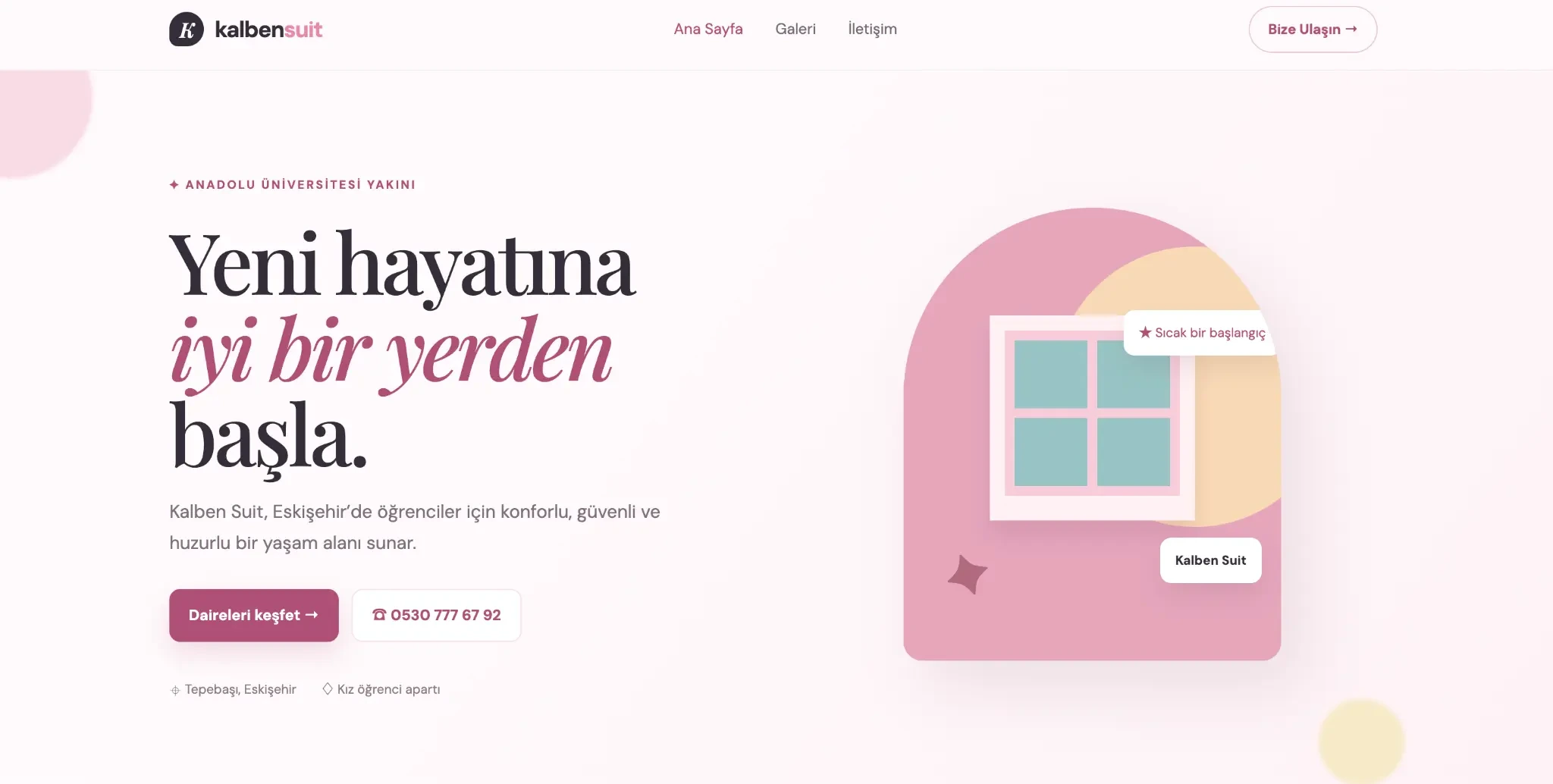 Kalben Suit öğrenci konaklama web sitesi referansı
